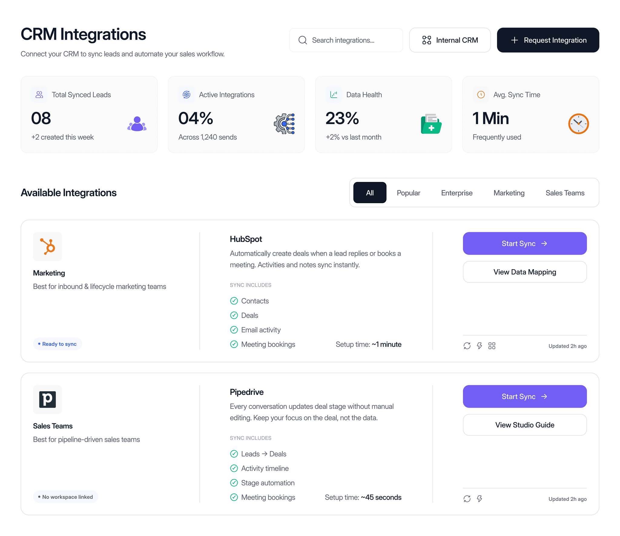 LeadFlow CRM — automatic deal creation and pipeline management